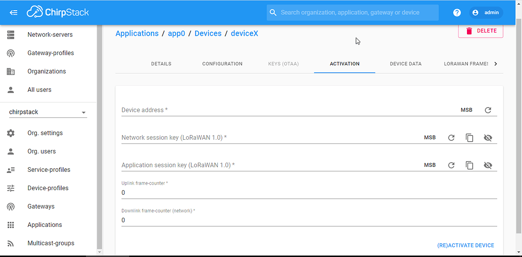 Device address missing and downlink issue - ChirpStack Community Forum