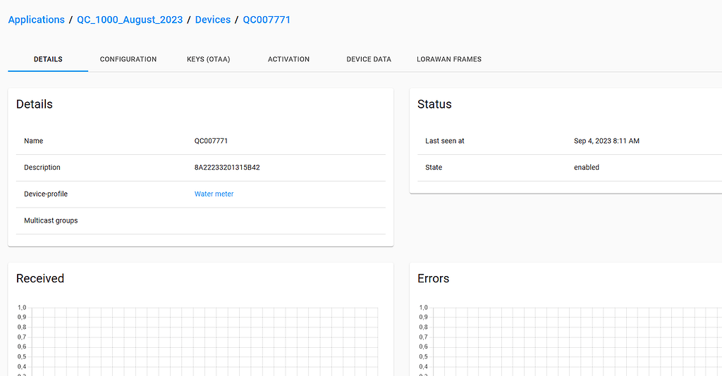 Activation Data Deleted - ChirpStack Application Server - ChirpStack ...