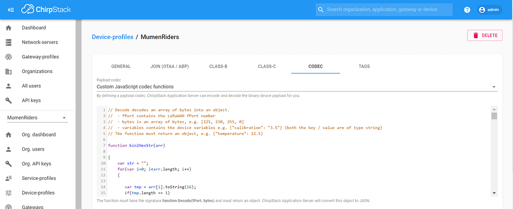 Data decoding for Chirpstack Web interface - ChirpStack Application ...